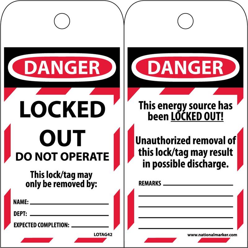 EZ PULL LOCKED OUT DO NOT OPERATE TAGS - Flammable Storage Cabinets